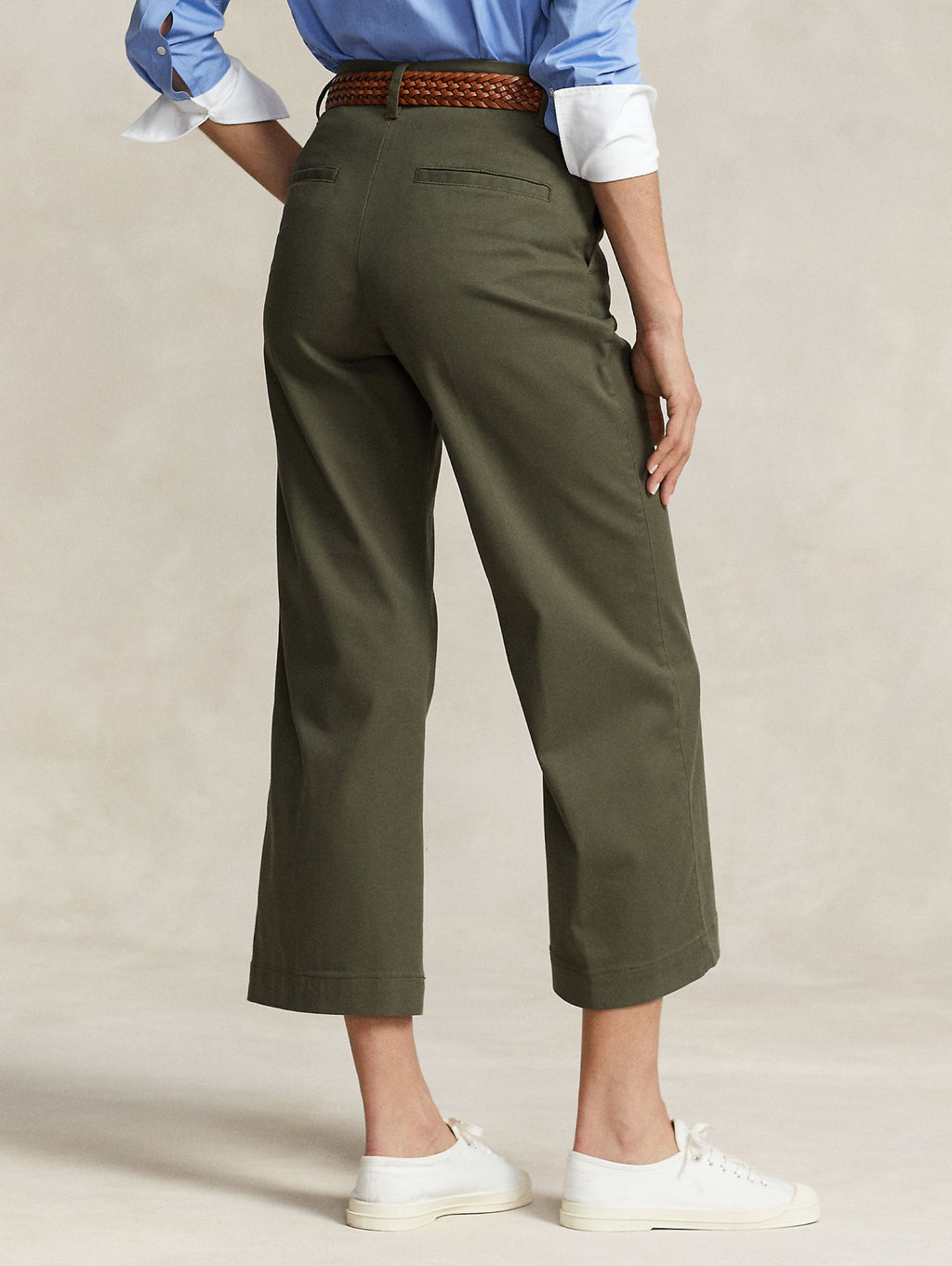2026 New Arrival Pantaloni in Twill di Cotone Cropped Verde