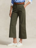 2026 New Arrival Pantaloni in Twill di Cotone Cropped Verde
