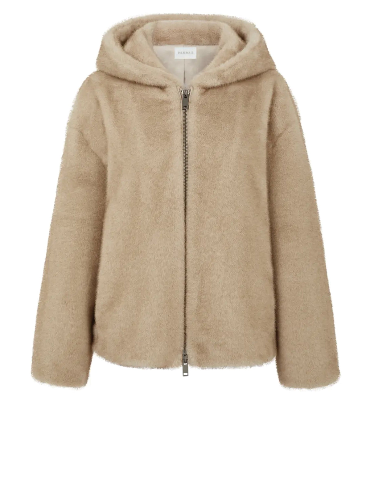 2026 New Arrival Giubbotto in Ecopelliccia con Cappuccio Sabbia