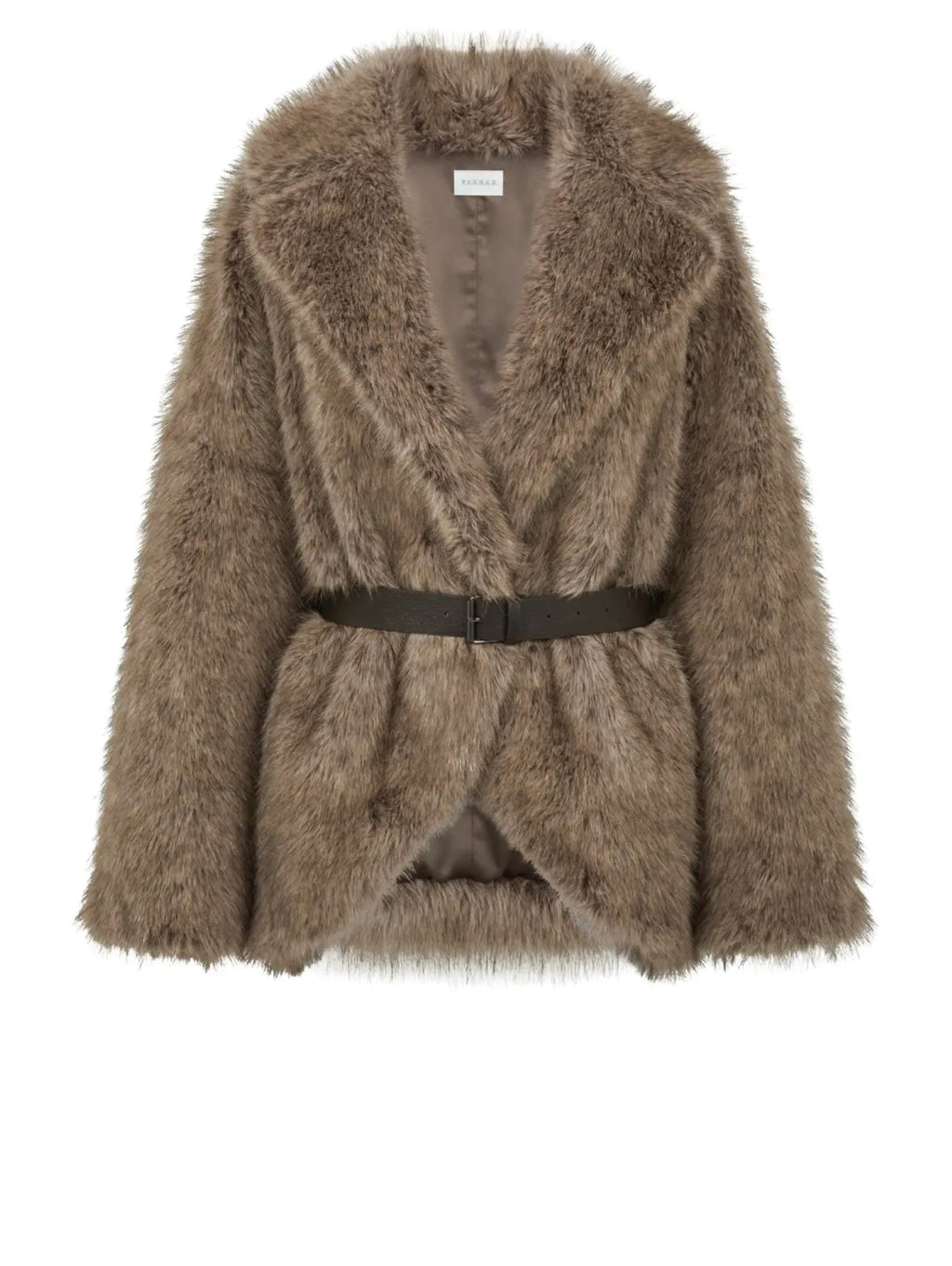 2026 New Arrival Giaccone in Ecopelliccia a Pelo Lungo Greige