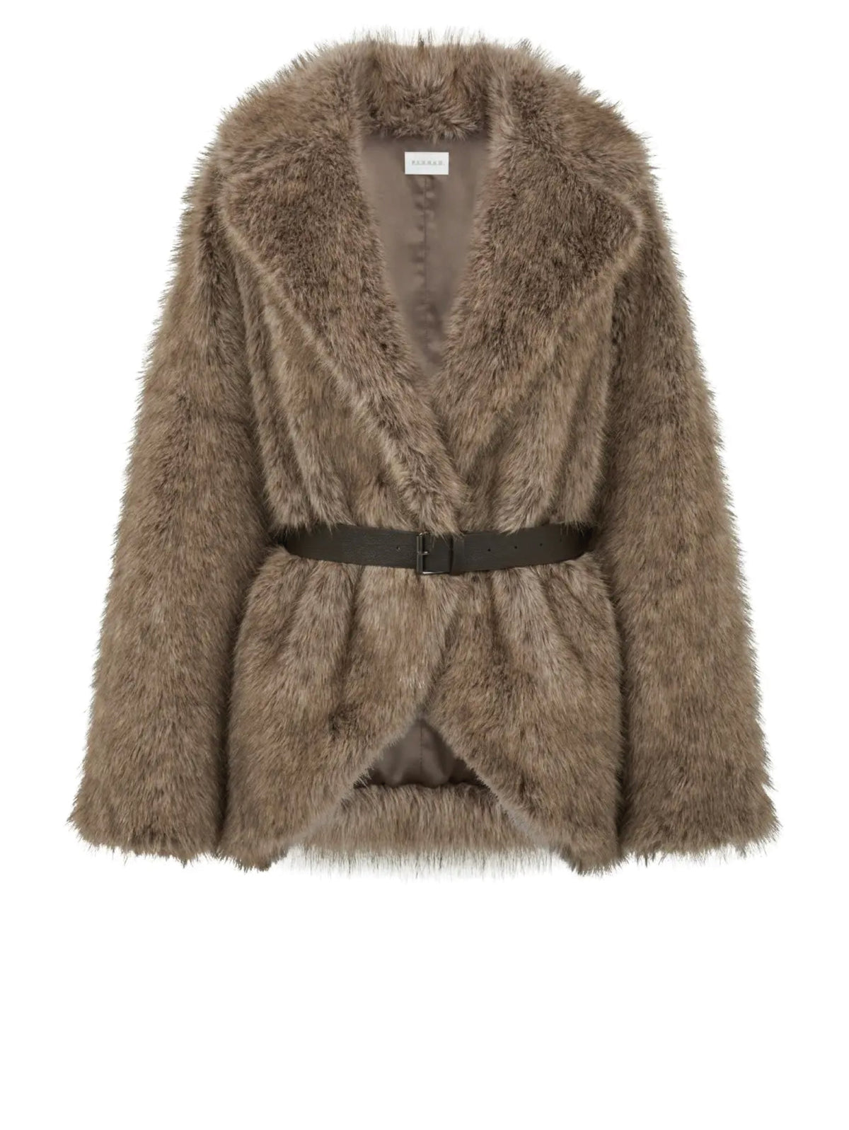 2026 New Arrival Giaccone in Ecopelliccia a Pelo Lungo Greige