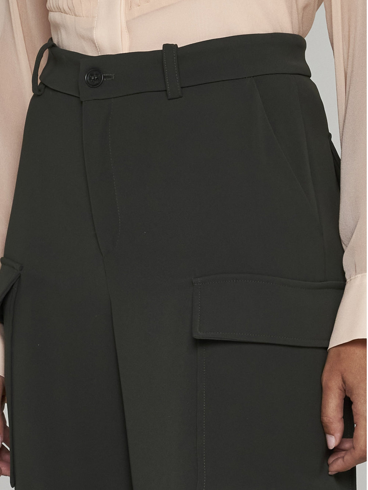 2026 New Arrival Pantaloni Cargo Ampi Verde Oliva