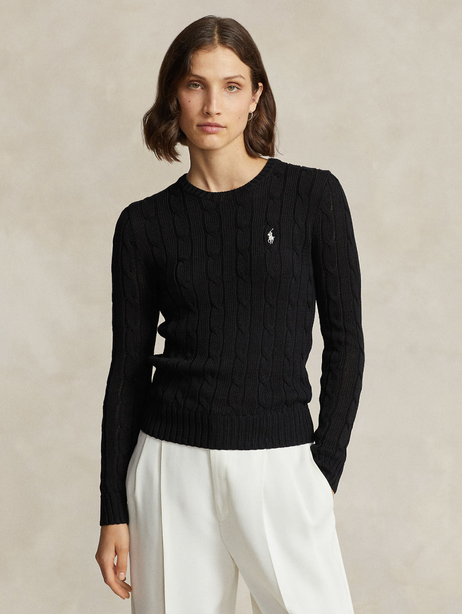 2026 New Arrival Maglia a Trecce in Cotone Nero