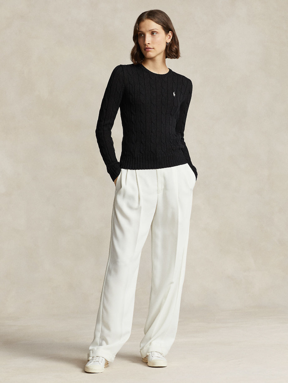 2026 New Arrival Maglia a Trecce in Cotone Nero