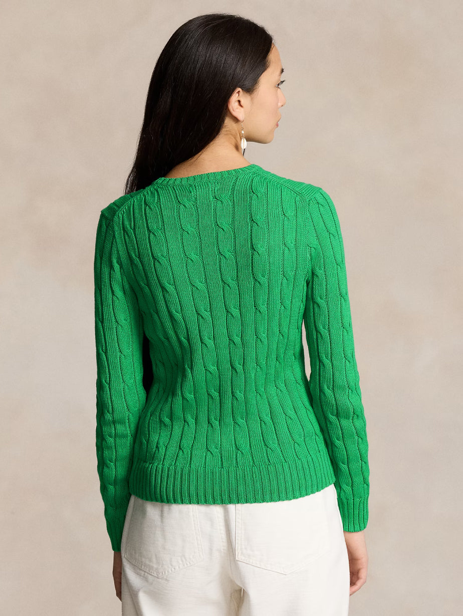 2026 New Arrival Maglia a Trecce in Cotone Verde Preppy