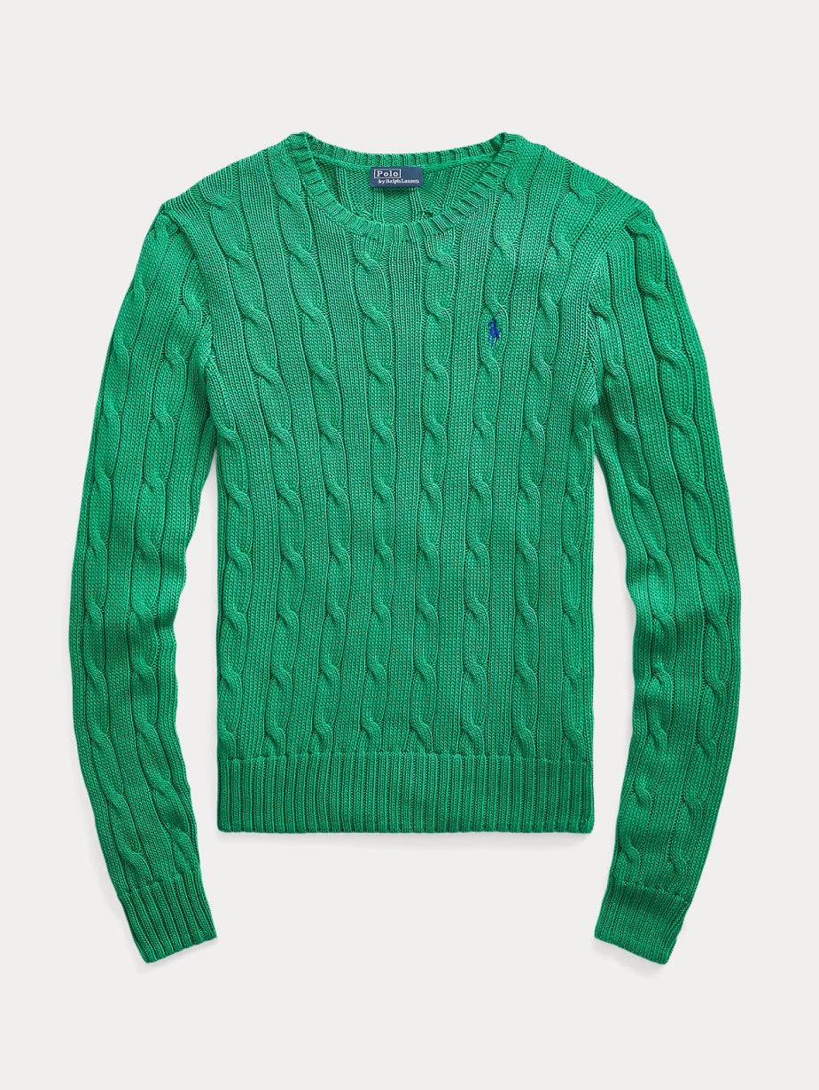 2026 New Arrival Maglia a Trecce in Cotone Verde Preppy