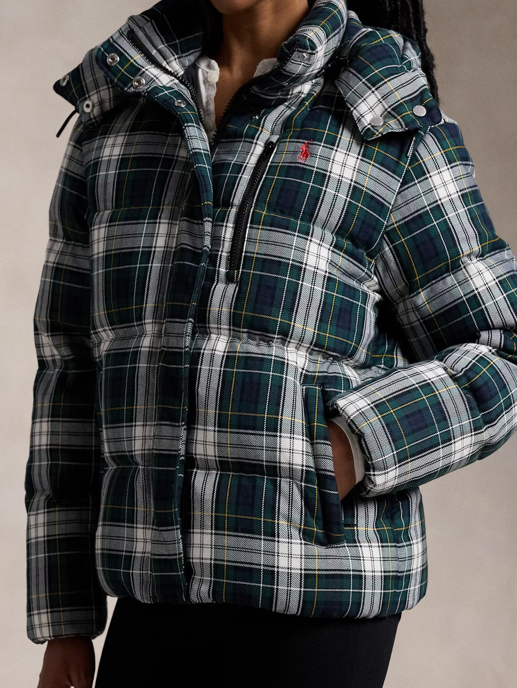 2026 New Arrival Piumino in Twill Scozzese Verde