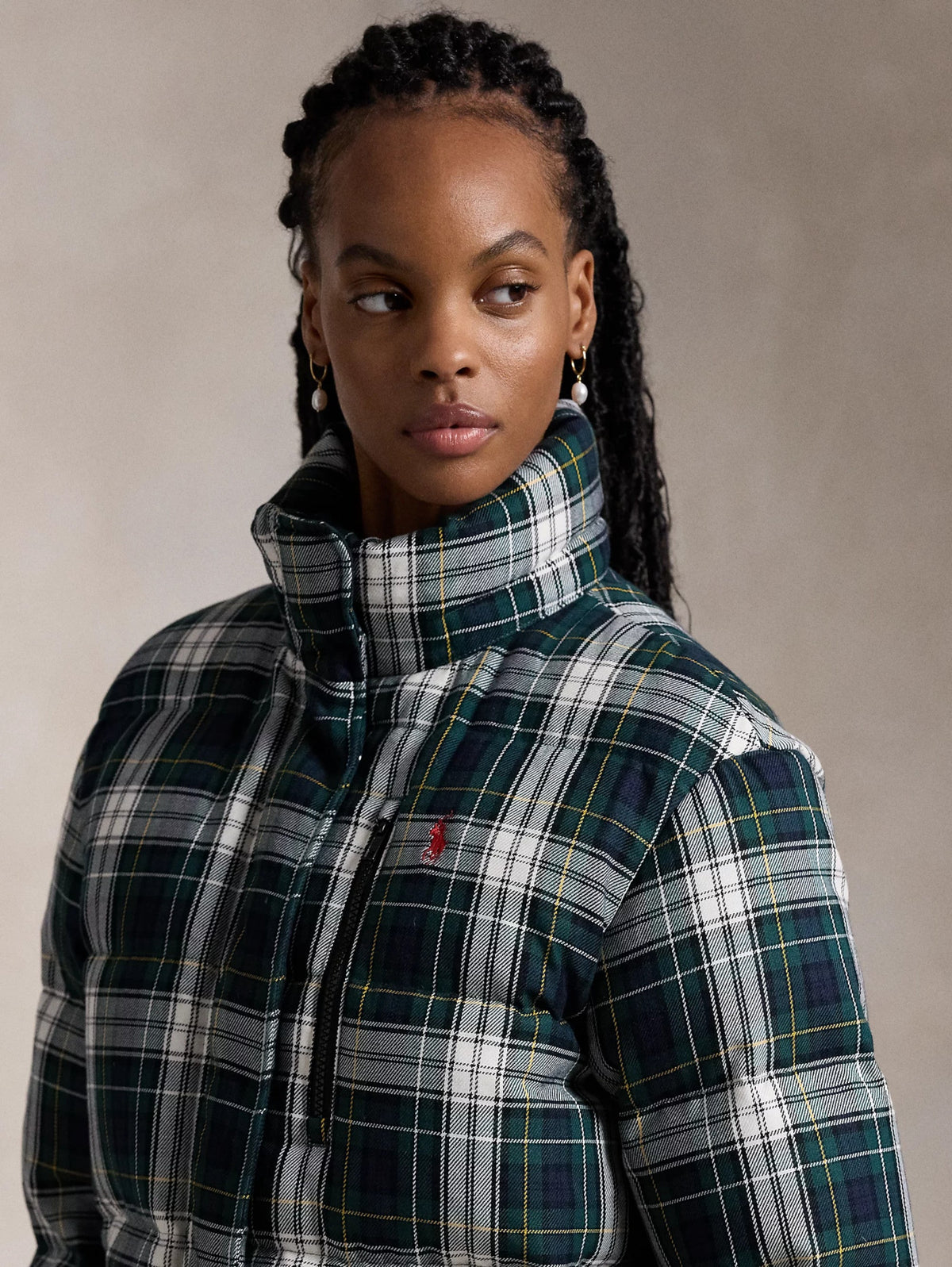 2026 New Arrival Piumino in Twill Scozzese Verde