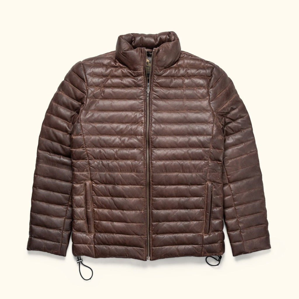 2026 New Arrival Bridger Leather Down Jacket | Dark Brown
