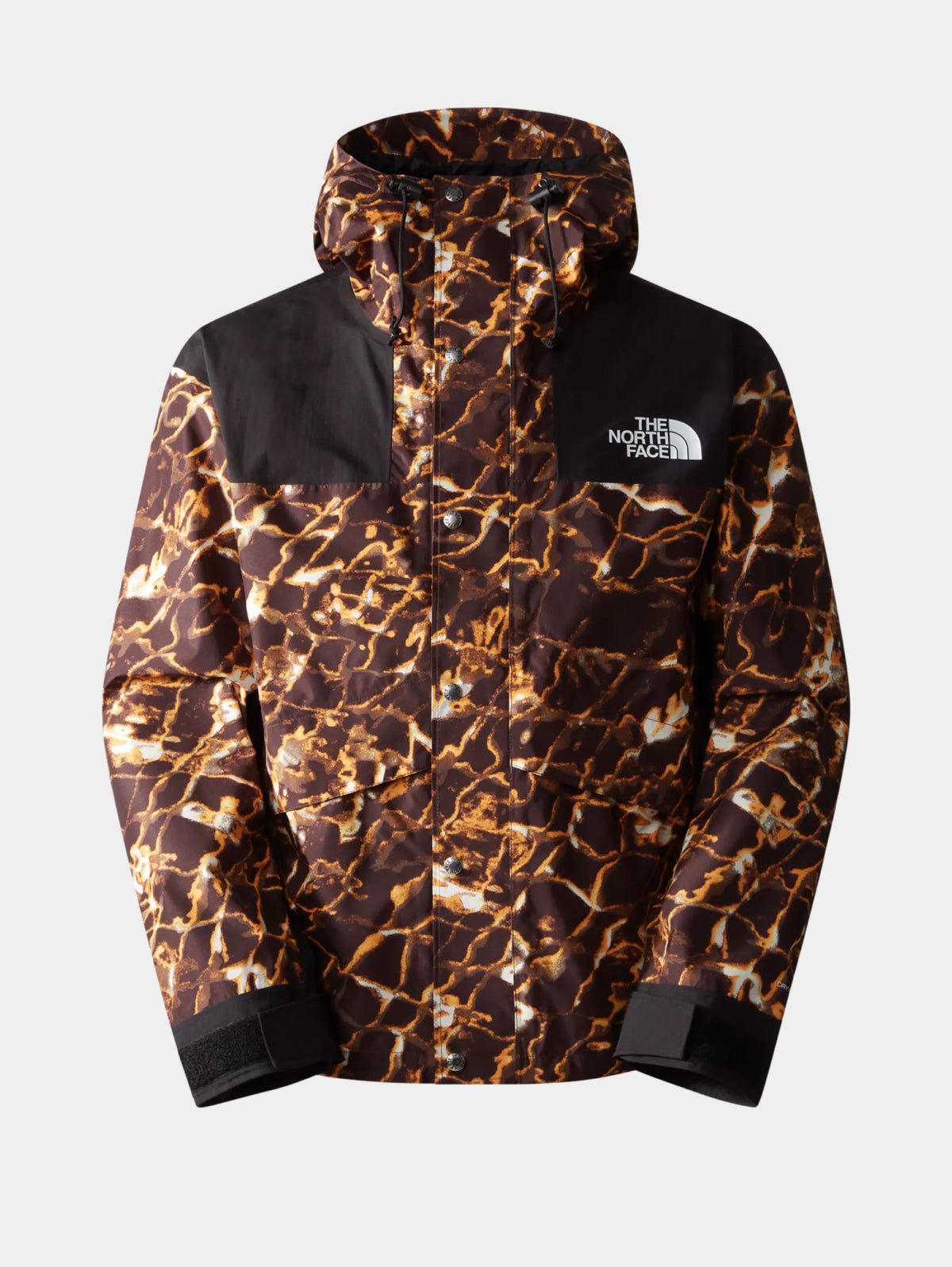 2026 New Arrival Giacca con Cappuccio Retro Mountain Stampa Marrone