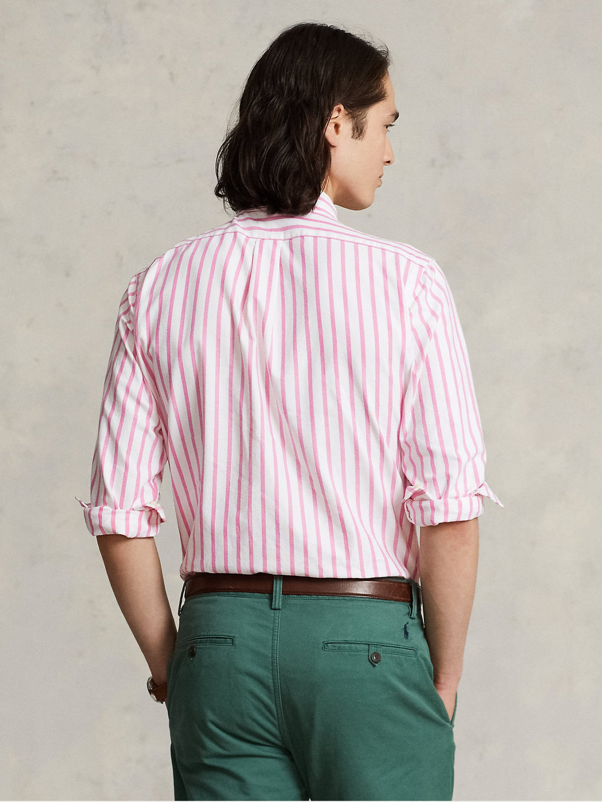 2026 New Arrival Camicia a Righe Custom Fit Rosa/Bianco