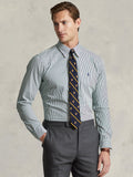 2026 New Arrival Camicia Sportiva Elasticizzata a Righe Verde/Bianco