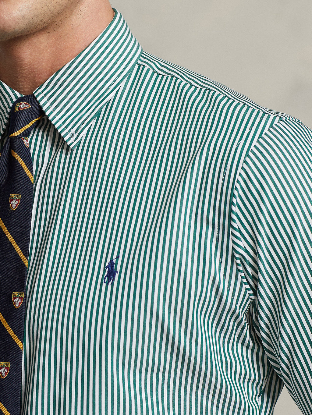 2026 New Arrival Camicia Sportiva Elasticizzata a Righe Verde/Bianco
