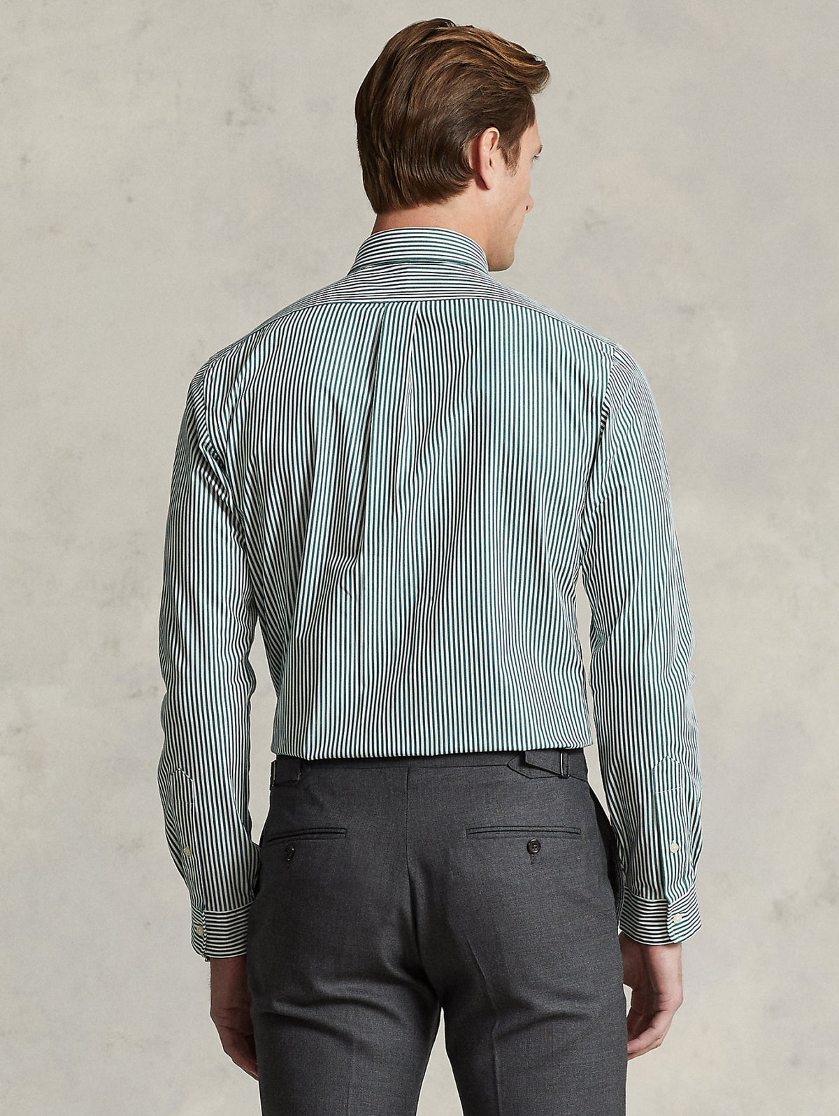 2026 New Arrival Camicia Sportiva Elasticizzata a Righe Verde/Bianco