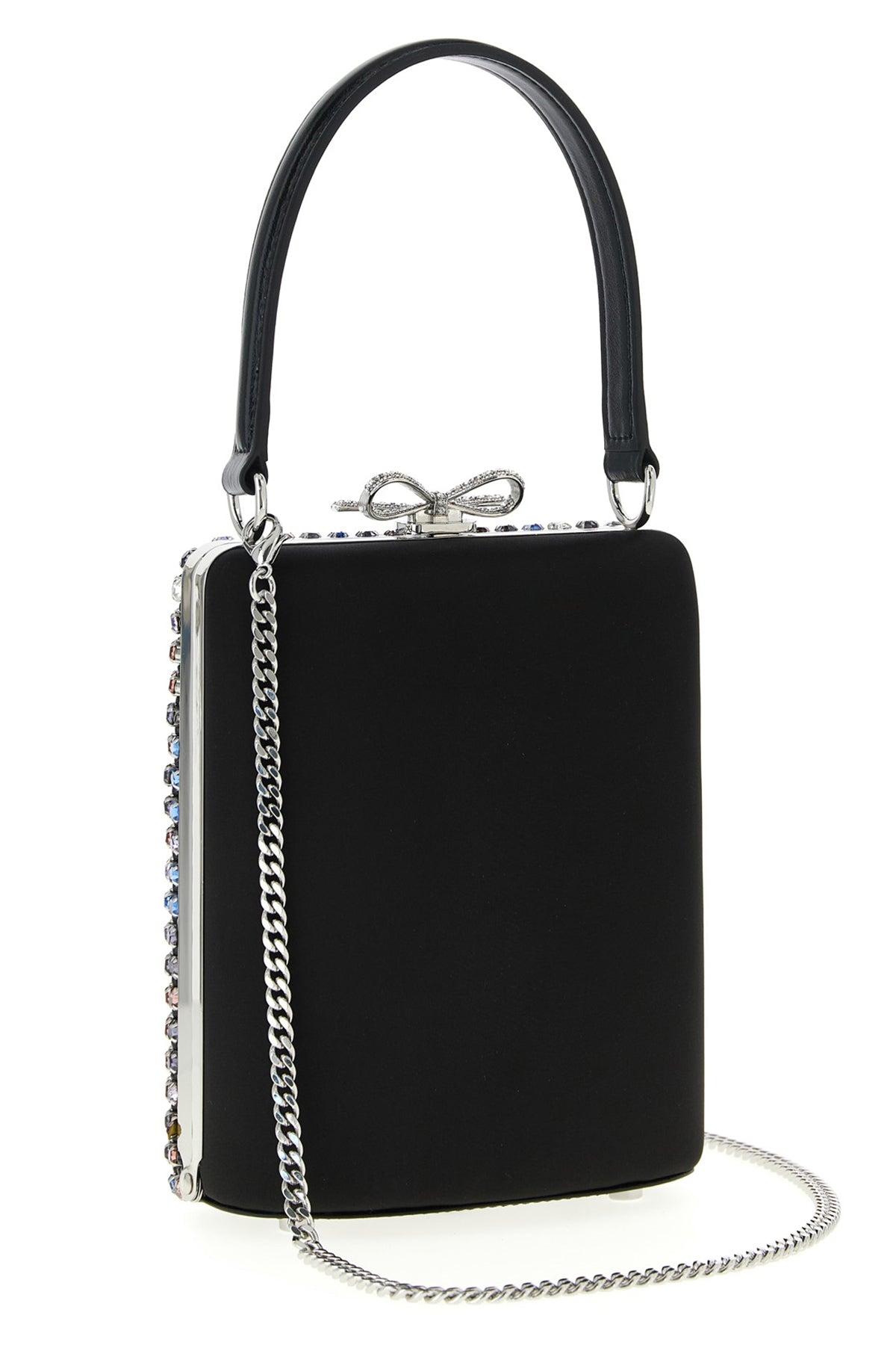 2026 New Arrival multi crystal chainmail mini satin handbag