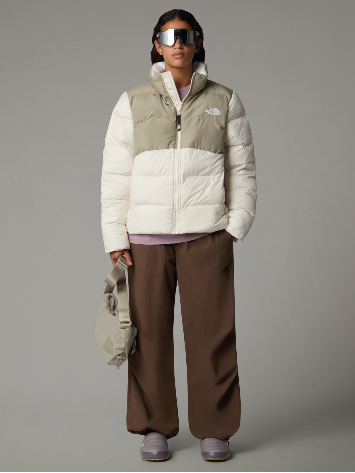 Piumino Saikuru Squadrato Beige/Bianco