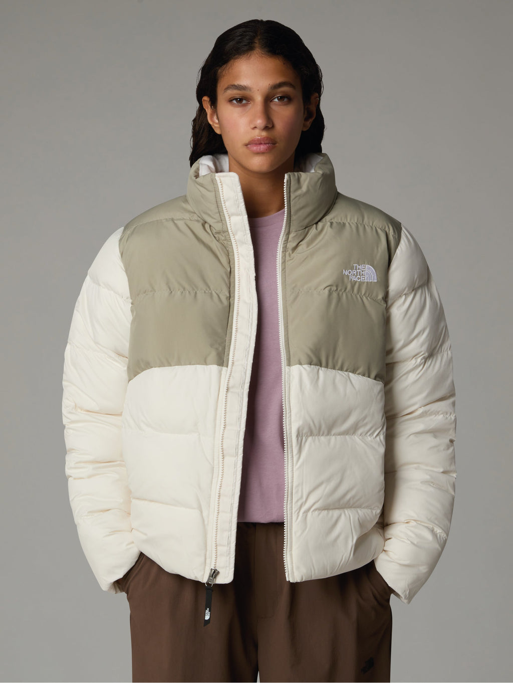 Piumino Saikuru Squadrato Beige/Bianco