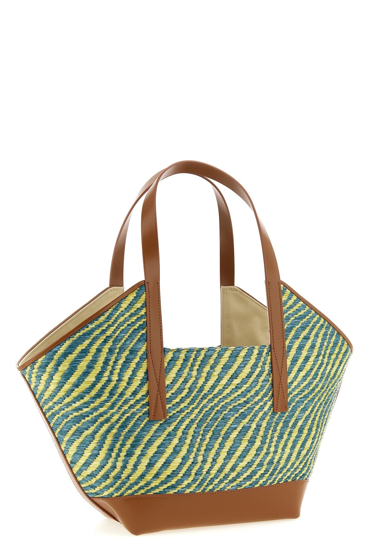 2026 New Arrival waves trapezoidal raffia-effect fabric