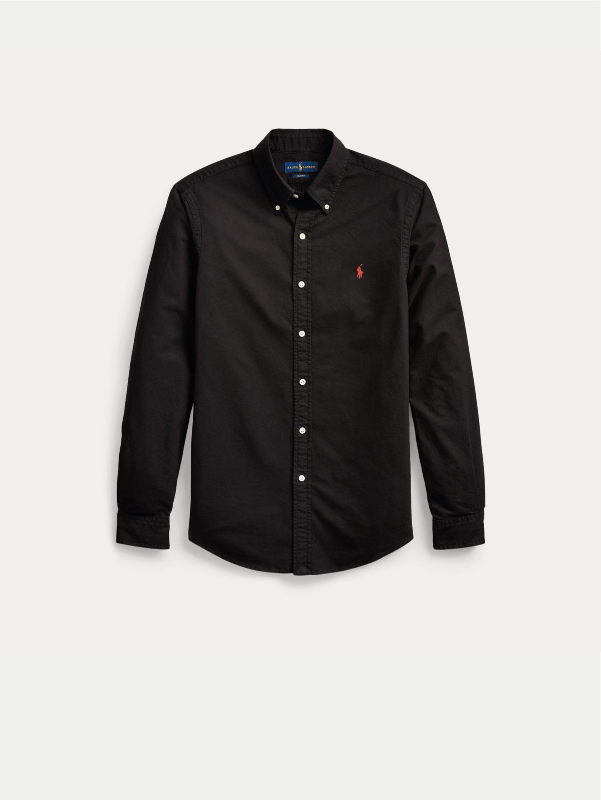 2026 New Arrival Camicia Oxford Tinta in Capo Slim Fit Nero