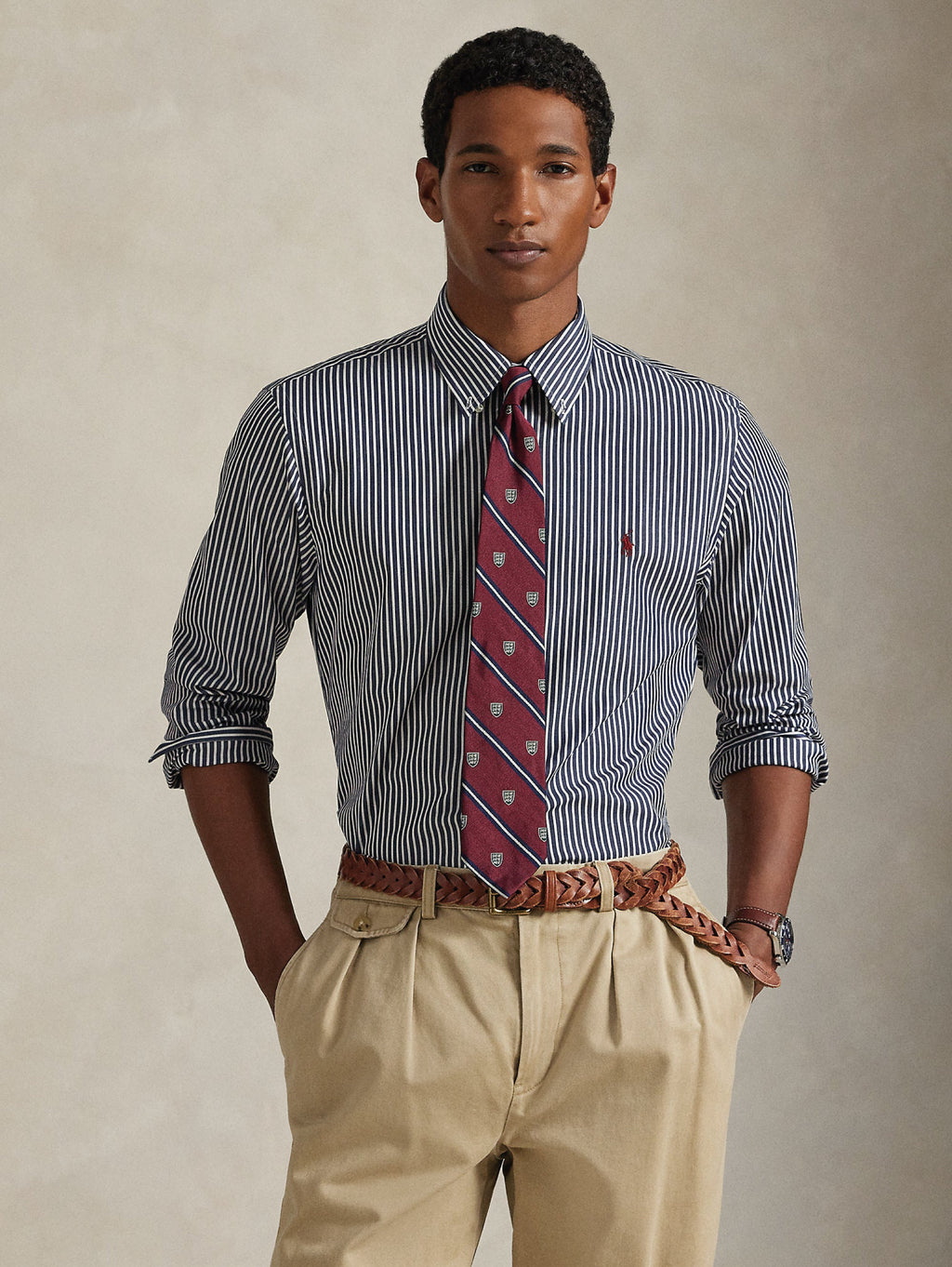 2026 New Arrival Camicia in Popeline Stretch a Righe Blu/Bianco