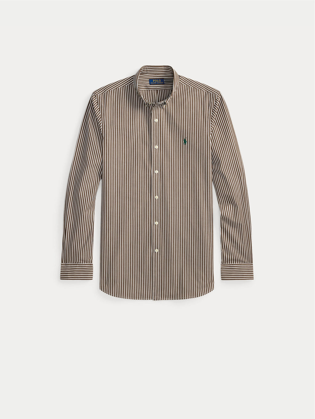 2026 New Arrival Camicia in Popeline Stretch a Righe Marrone/Bianco