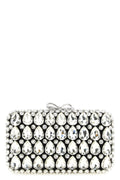 2026 New Arrival black satin crystal satin clutch