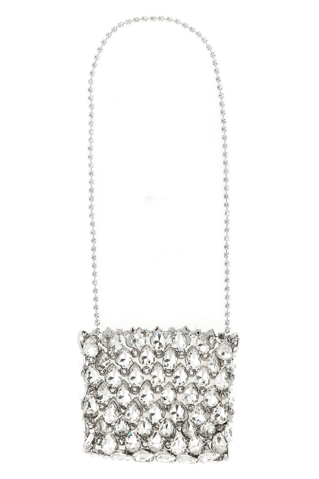 2026 New Arrival silver crystal chainmail mini clutch bag