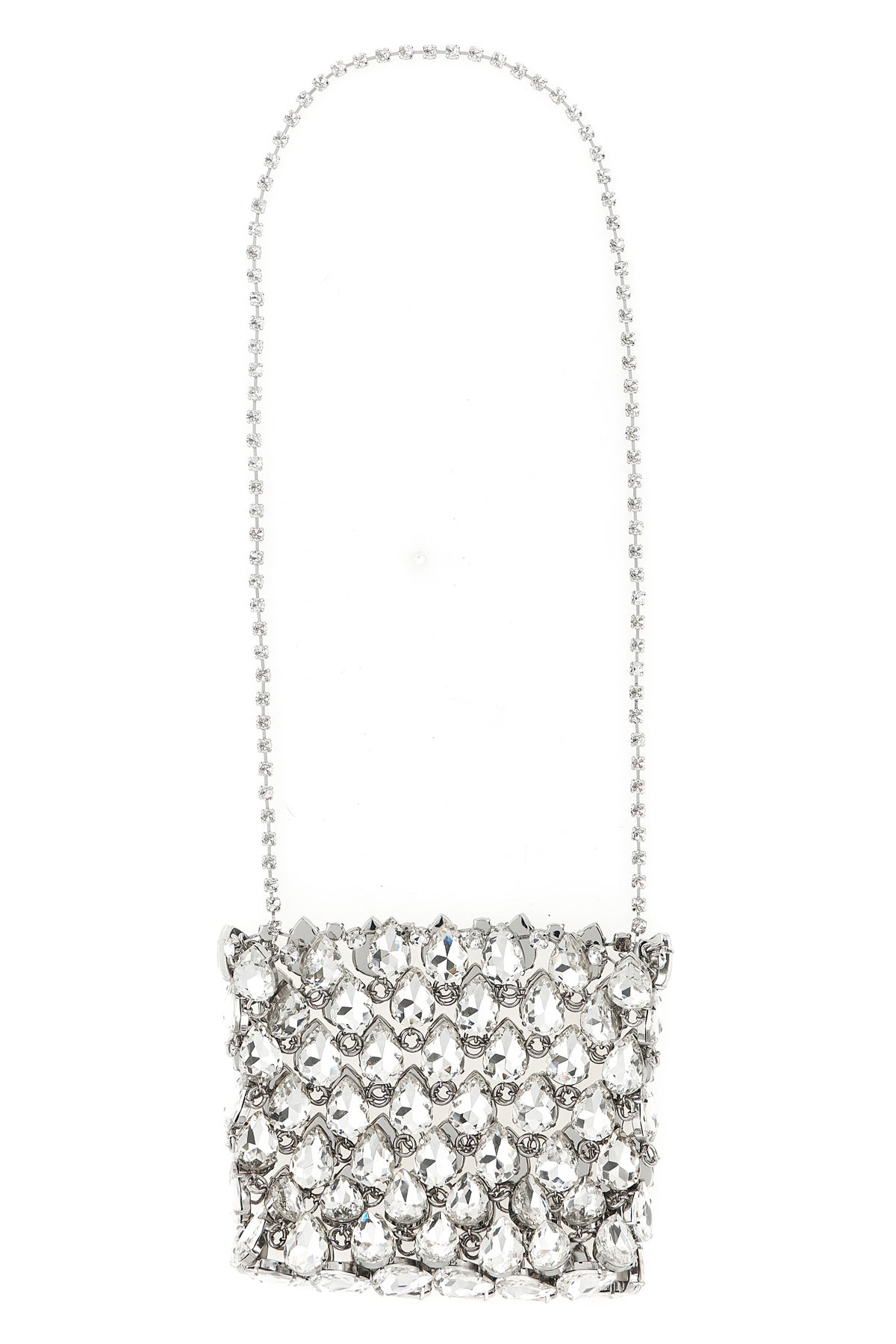 2026 New Arrival silver crystal chainmail mini clutch bag