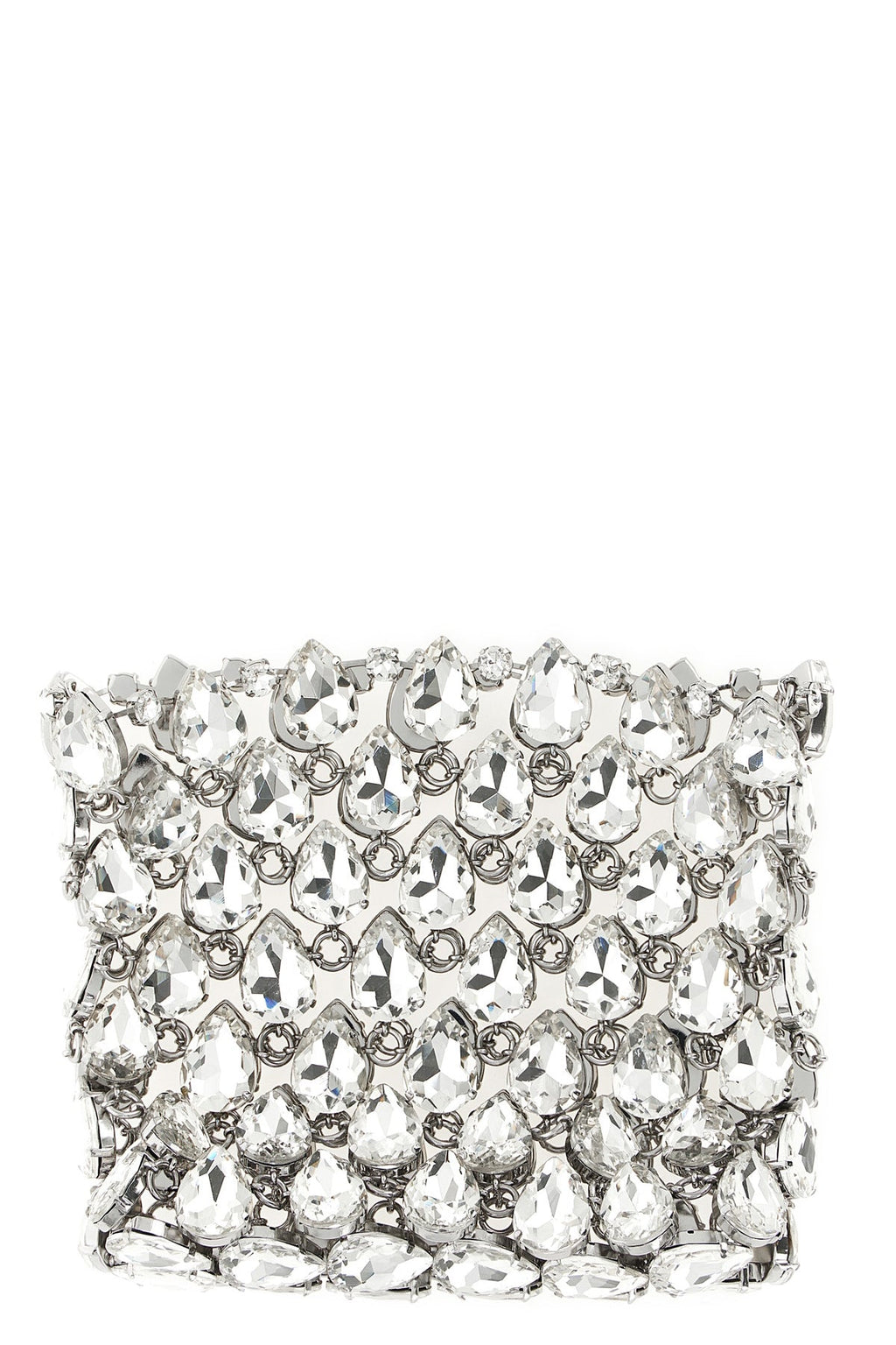2026 New Arrival silver crystal chainmail mini clutch bag