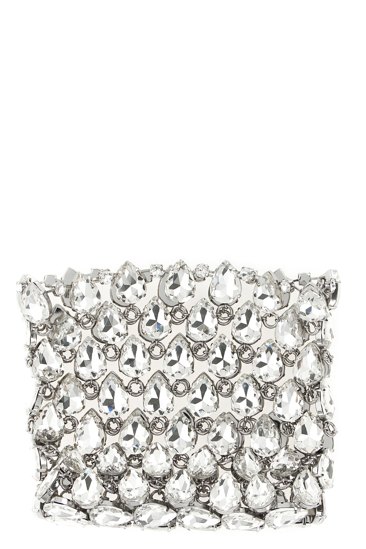 2026 New Arrival silver crystal chainmail mini clutch bag