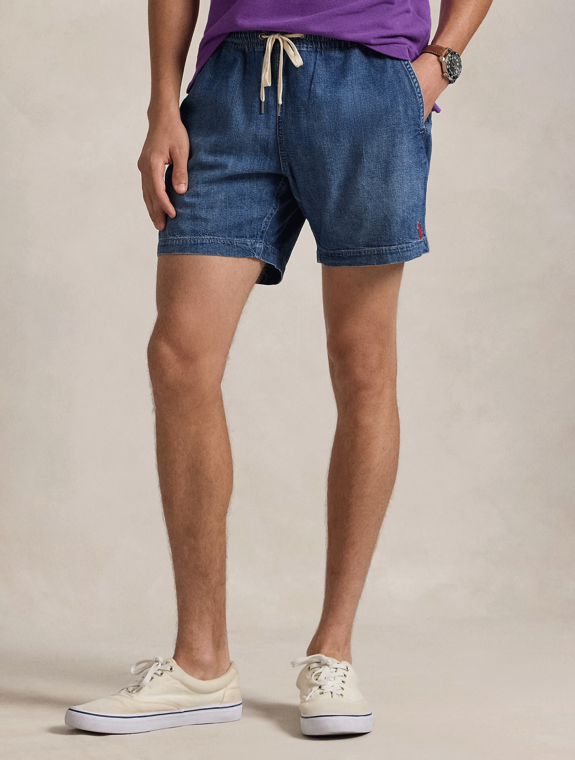 2026 New Arrival Shorts in Denim Prepster con Coulisse Indaco