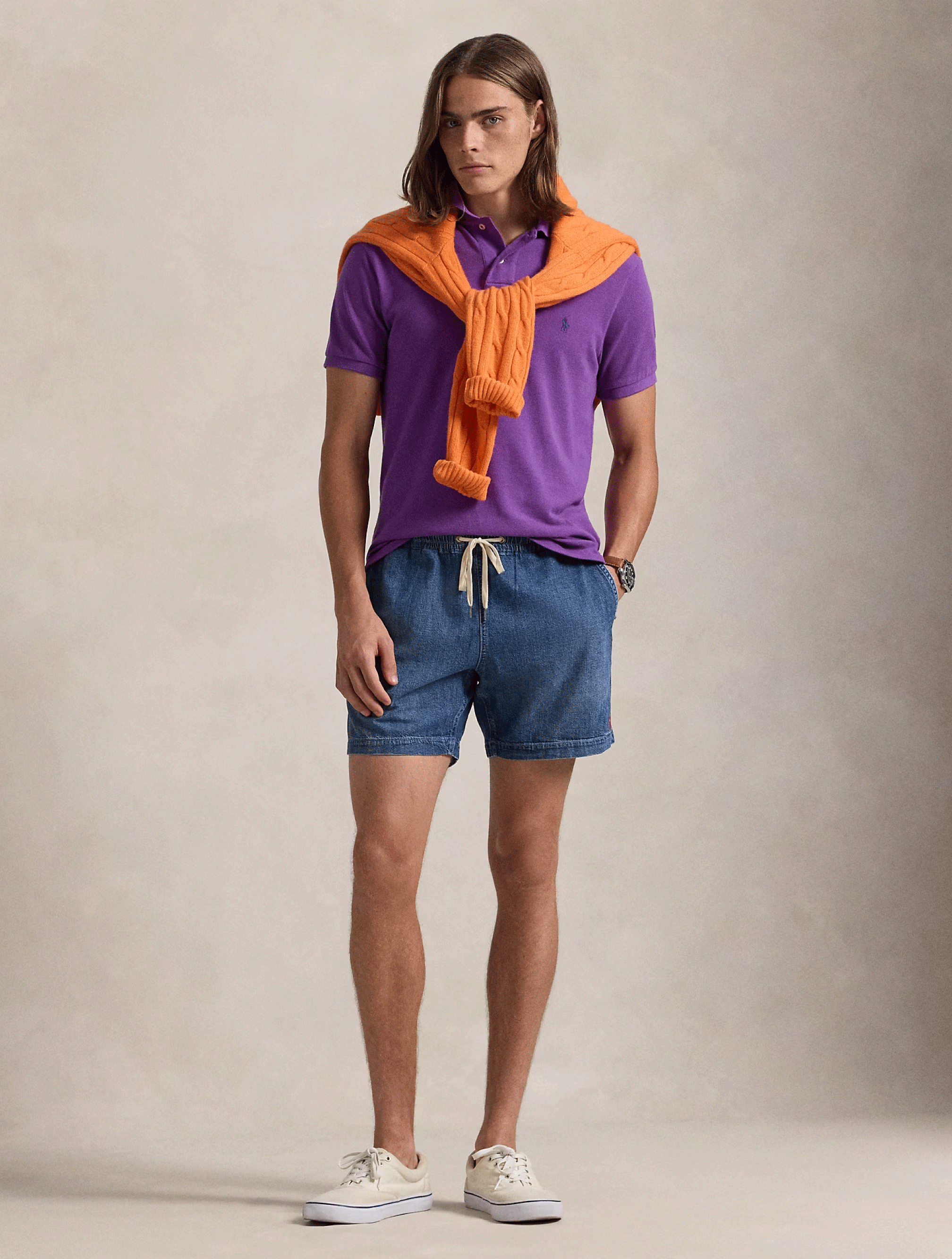 2026 New Arrival Shorts in Denim Prepster con Coulisse Indaco