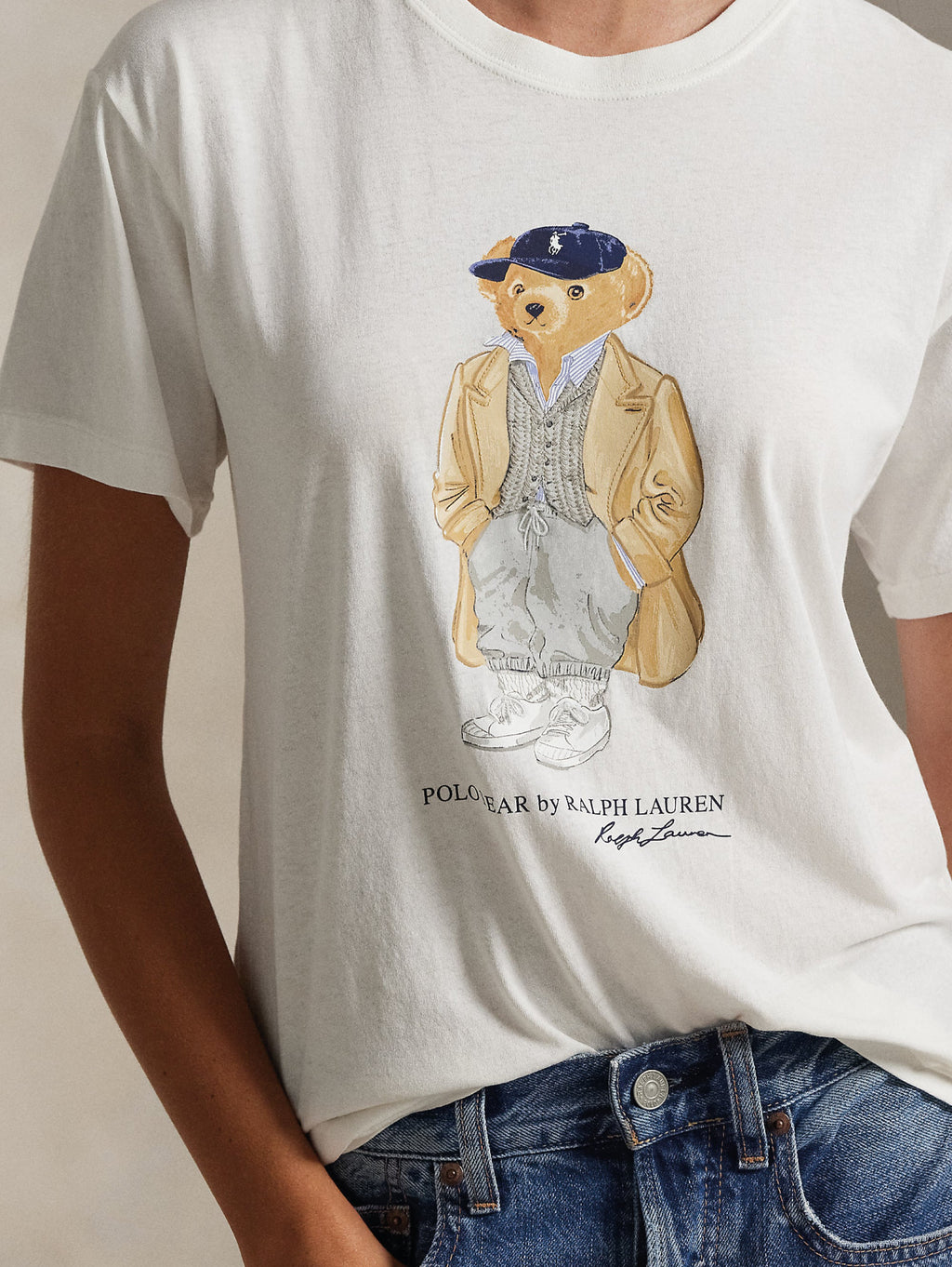 2026 New Arrival Maglietta Girocollo con Polo Bear Boxeur Bianco