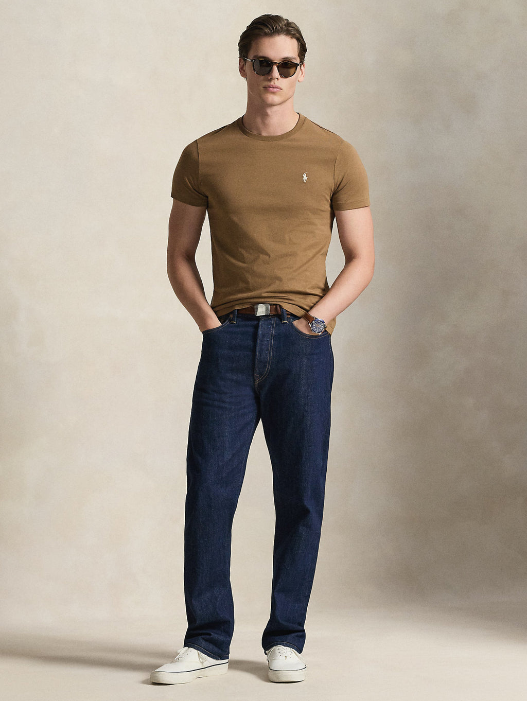 2026 New Arrival T-shirt Girocollo Custom Slim Fit Marrone