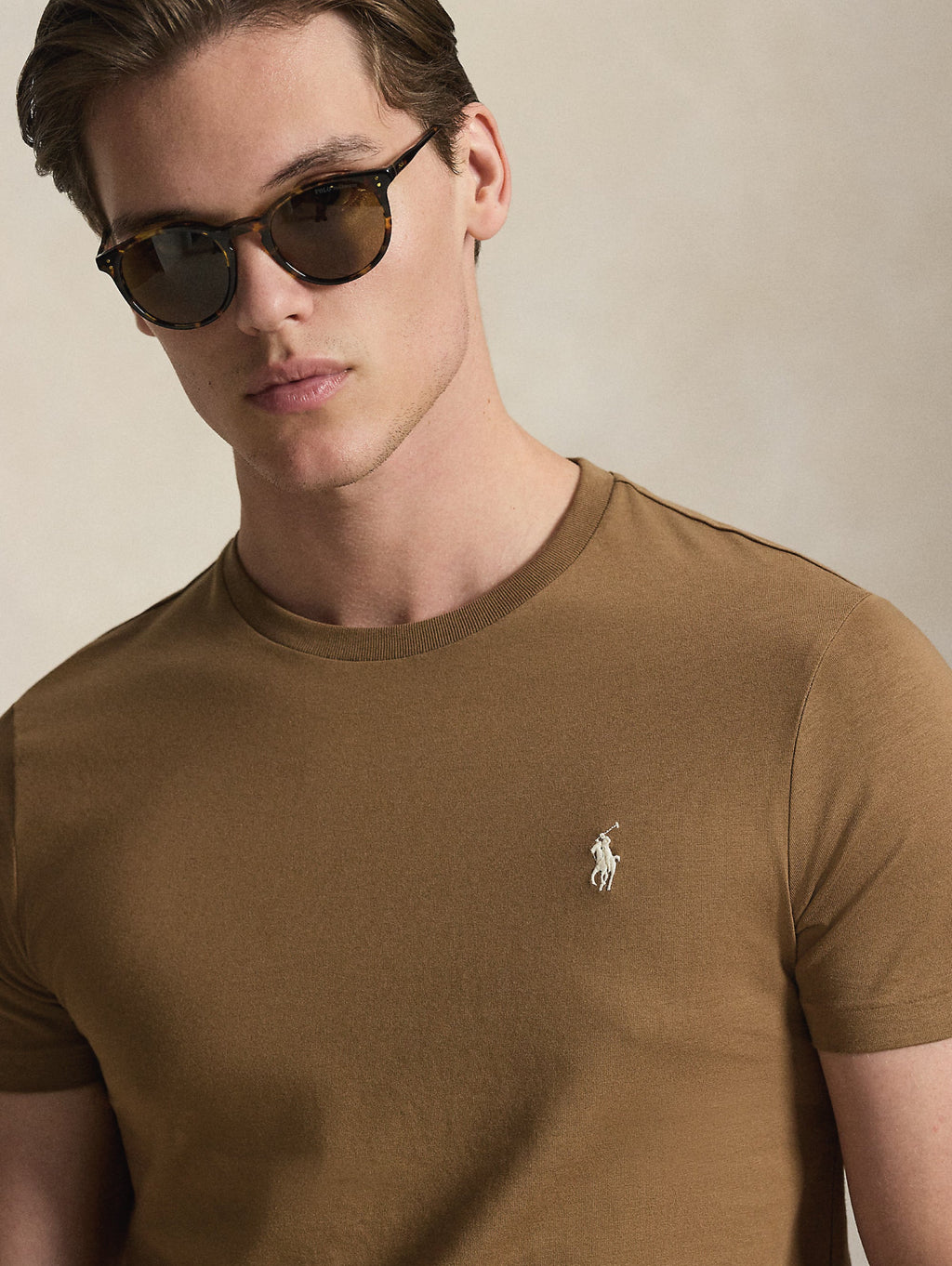2026 New Arrival T-shirt Girocollo Custom Slim Fit Marrone
