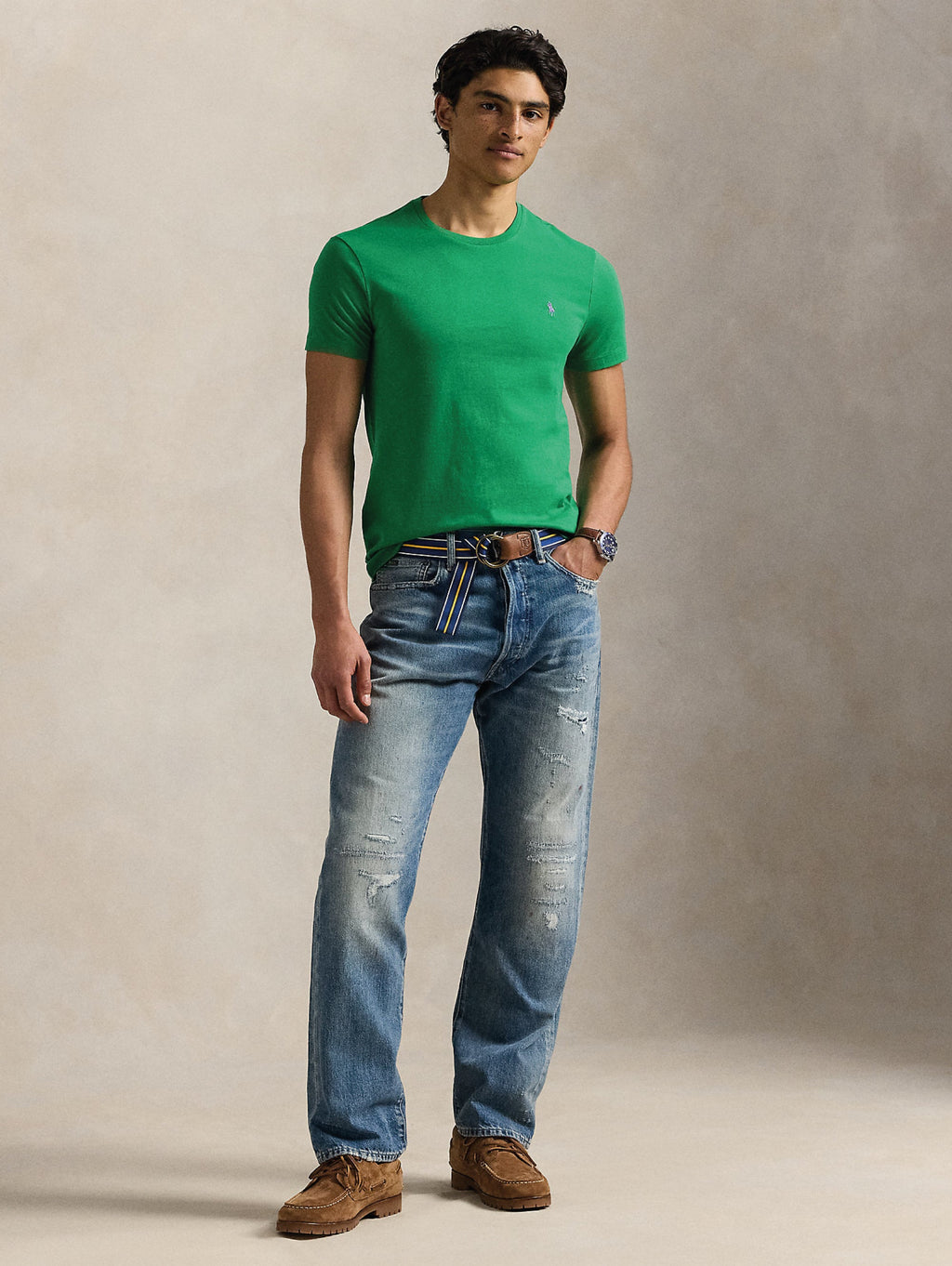 2026 New Arrival T-shirt Girocollo Custom Slim Fit Verde Prato