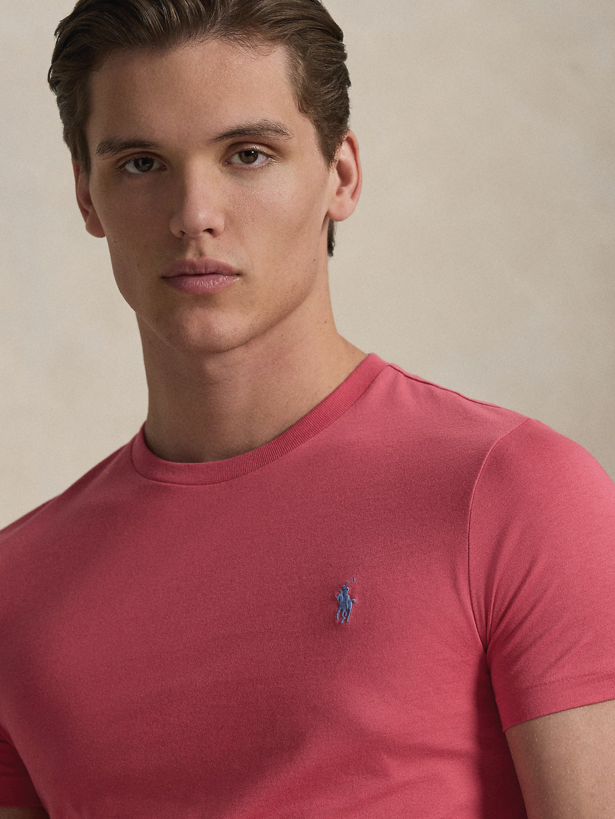 2026 New Arrival T-shirt Girocollo Custom Slim Fit Rosa