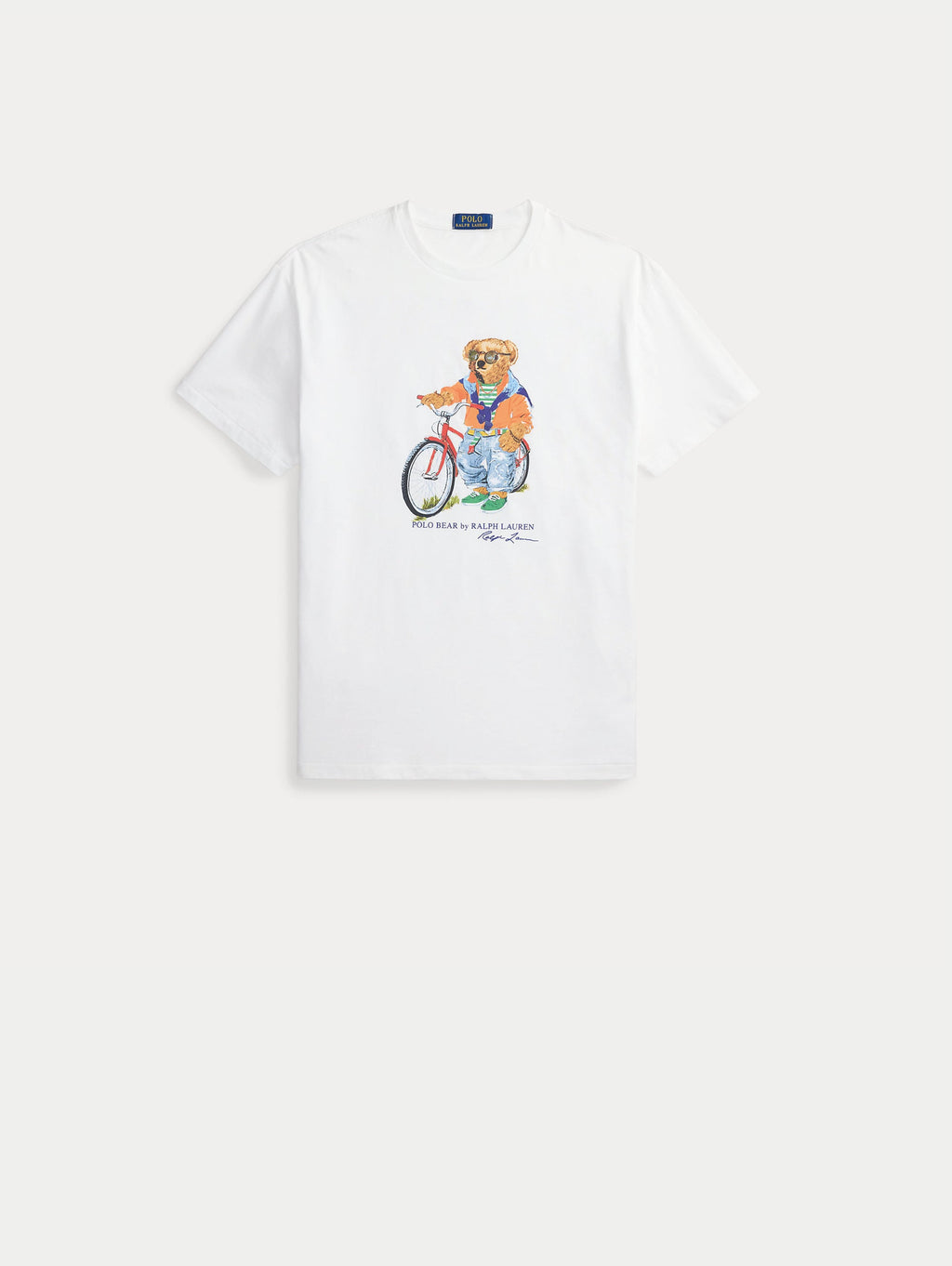 2026 New Arrival T-shirt Custom Slim con Polo Bear in Bici Bianco