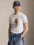 2026 New Arrival T-shirt Custom Slim con Polo Bear in Bici Bianco