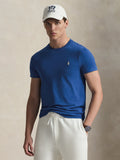 2026 New Arrival T-shirt Girocollo Custom Slim Fit Azzurro
