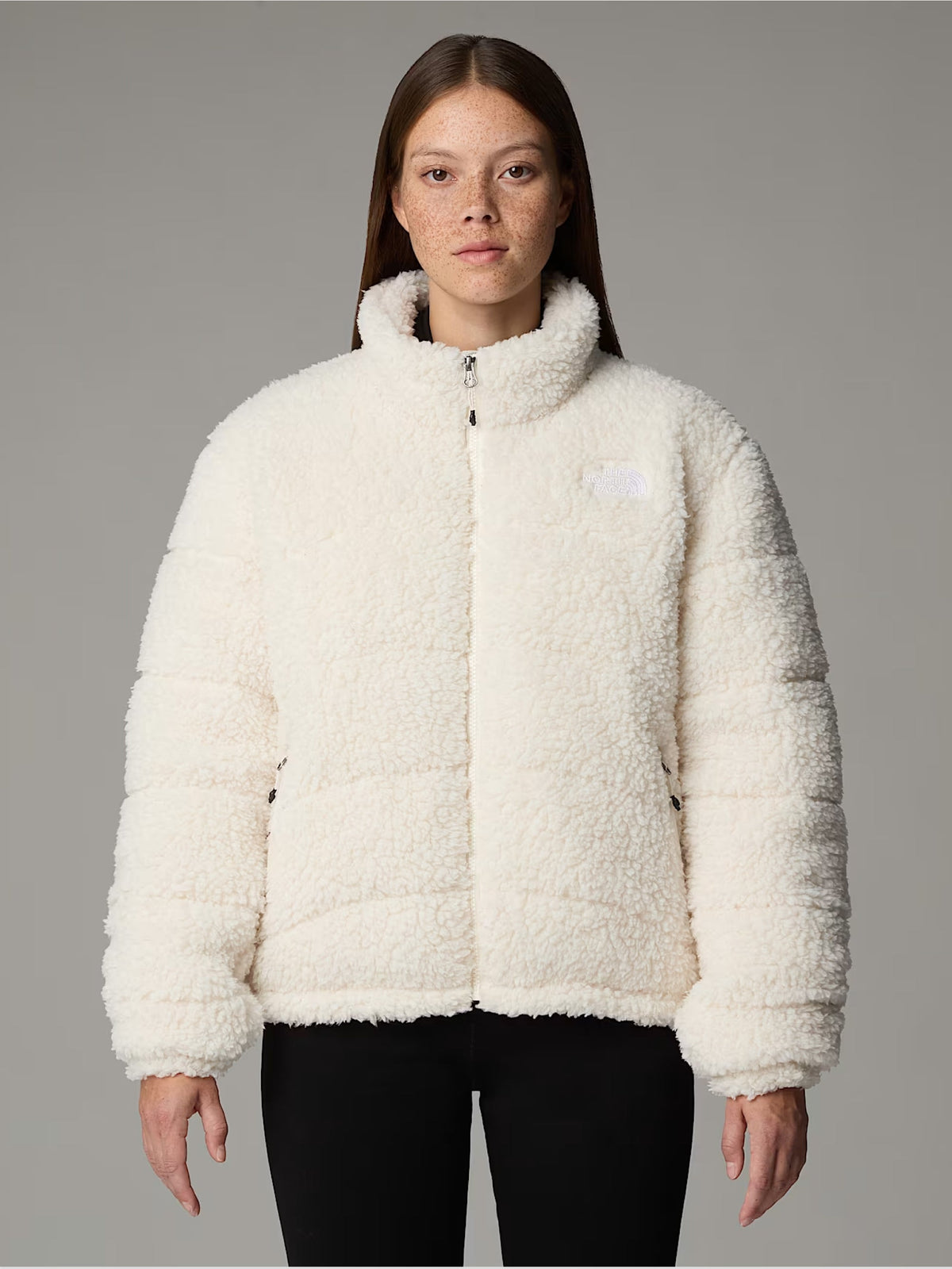 2026 New Arrival Giacca in Pile a Pelo Lungo Bianco
