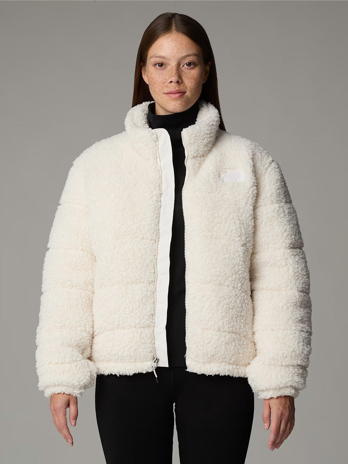 2026 New Arrival Giacca in Pile a Pelo Lungo Bianco