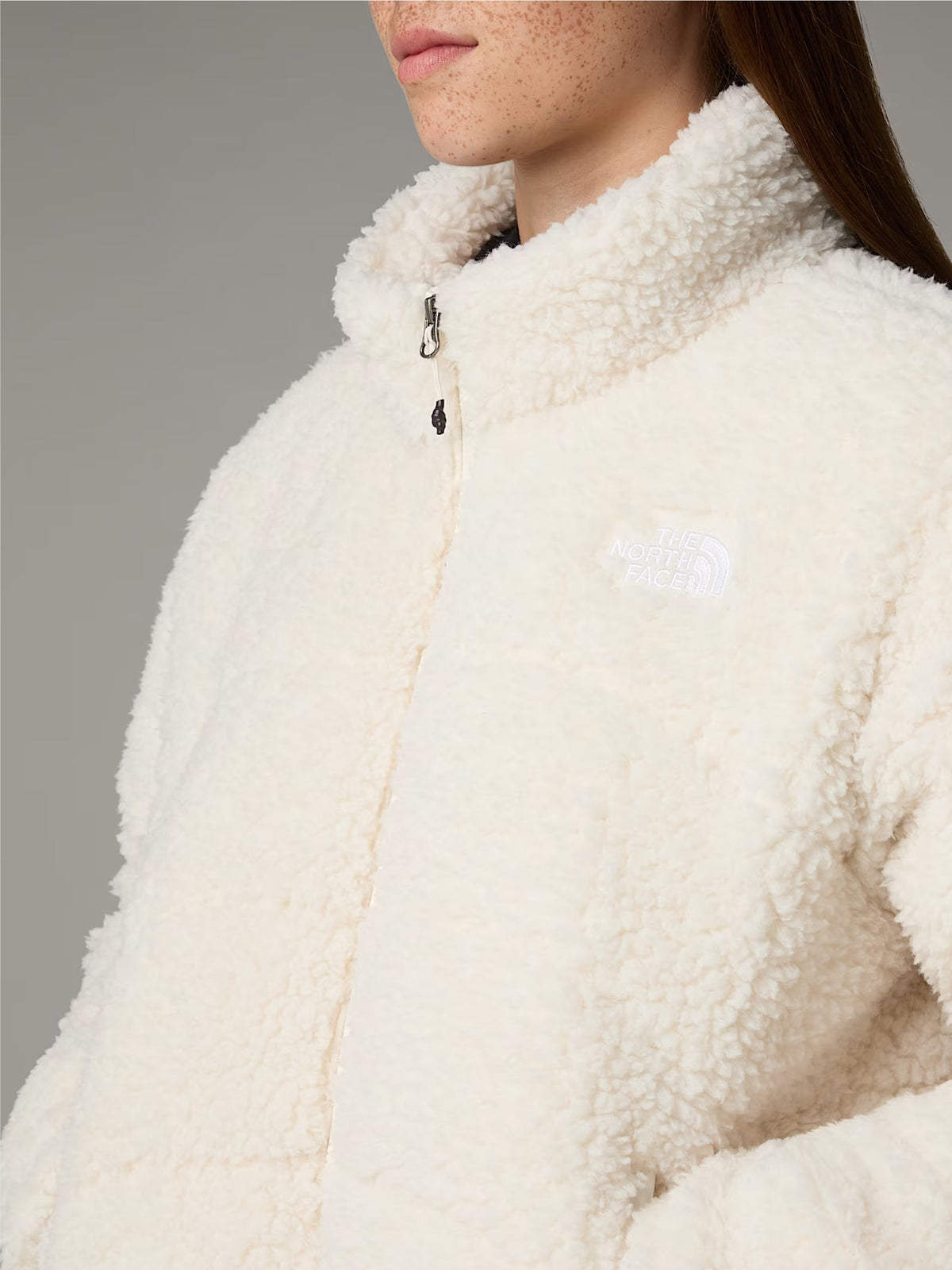 2026 New Arrival Giacca in Pile a Pelo Lungo Bianco