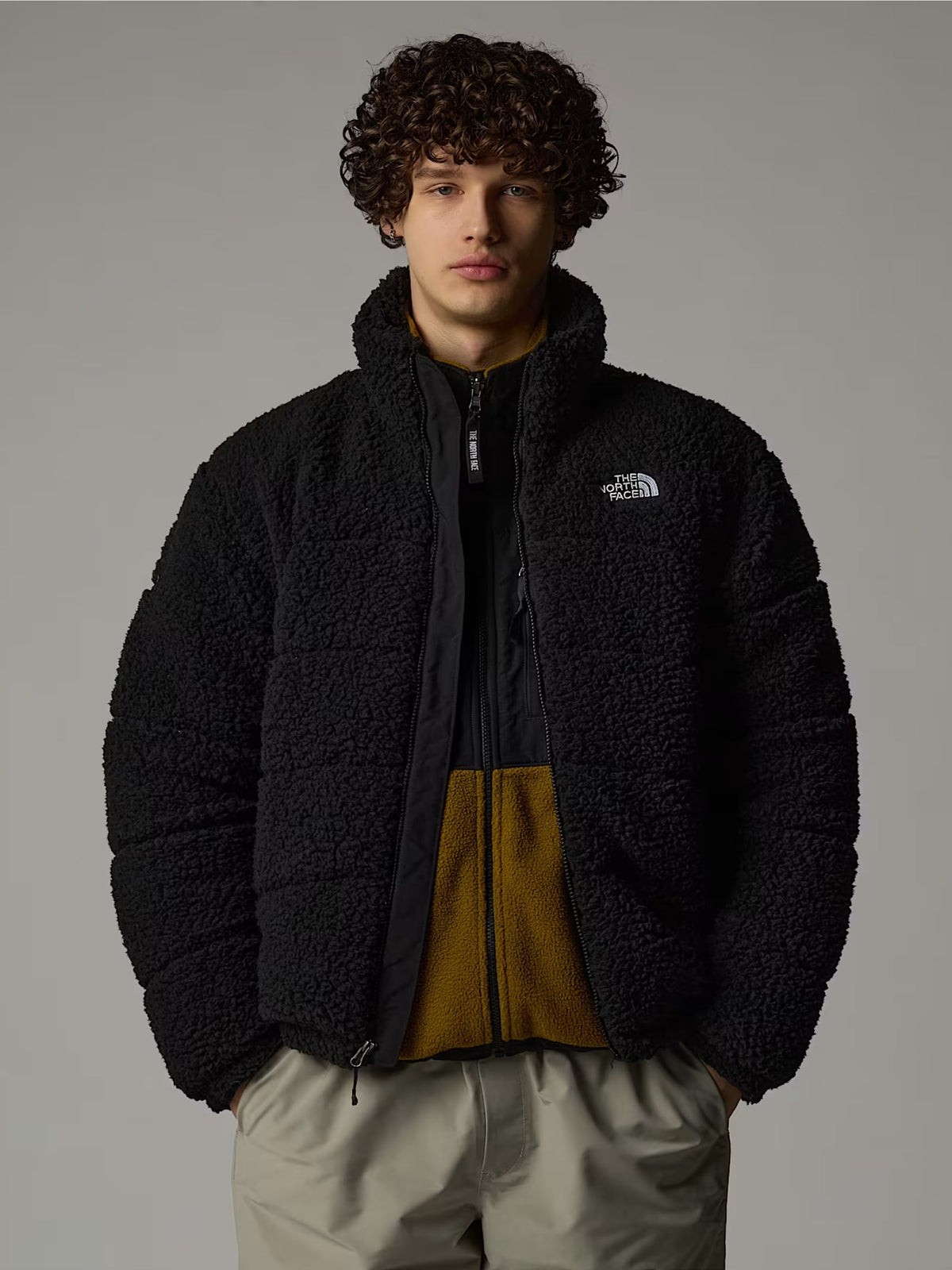 2026 New Arrival Giacca da Uomo in Pile a Pelo Lungo Nero