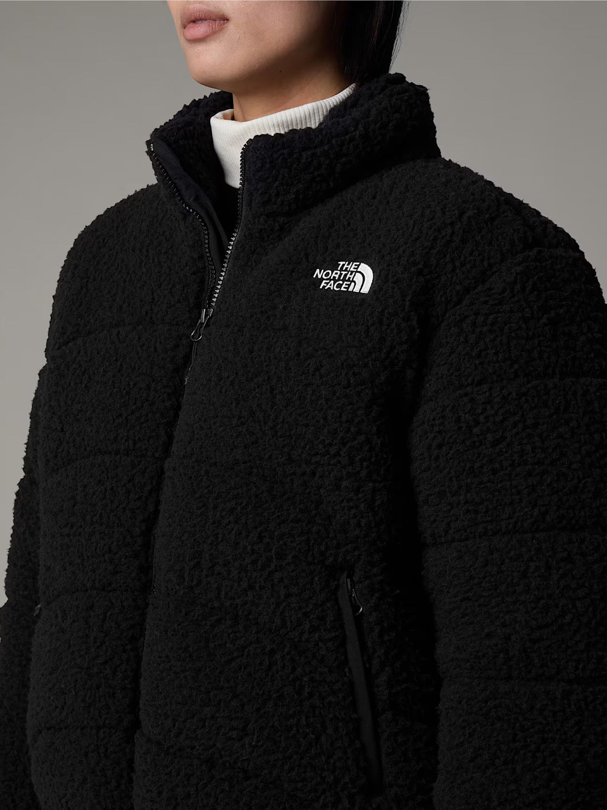 2026 New Arrival Giacca in Pile a Pelo Lungo Nero
