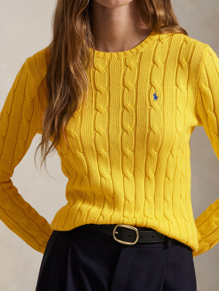 2026 New Arrival Maglia a Trecce in Cotone Giallo
