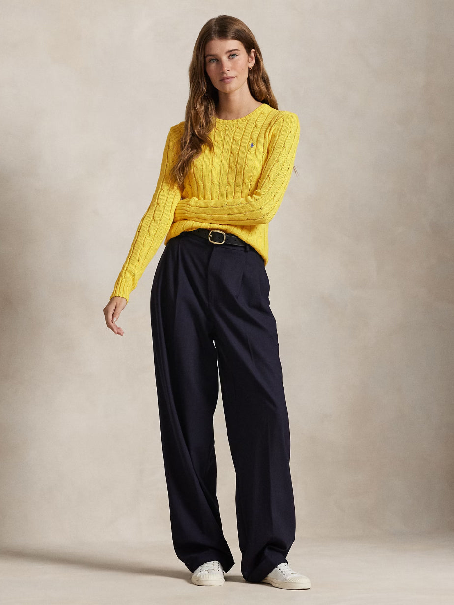 2026 New Arrival Maglia a Trecce in Cotone Giallo