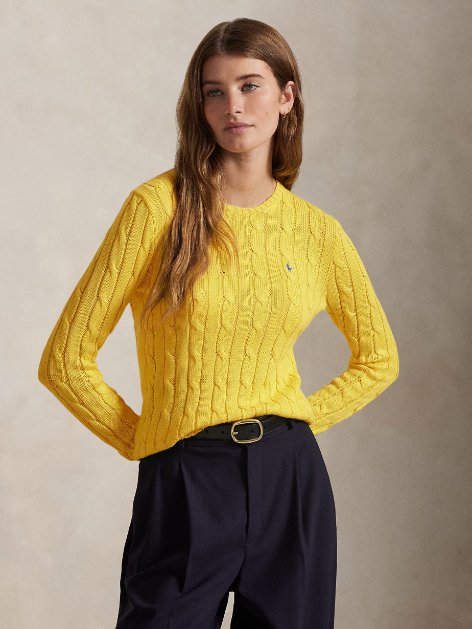2026 New Arrival Maglia a Trecce in Cotone Giallo