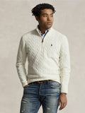 2026 New Arrival Maglia Mezza Zip a Trecce Crema