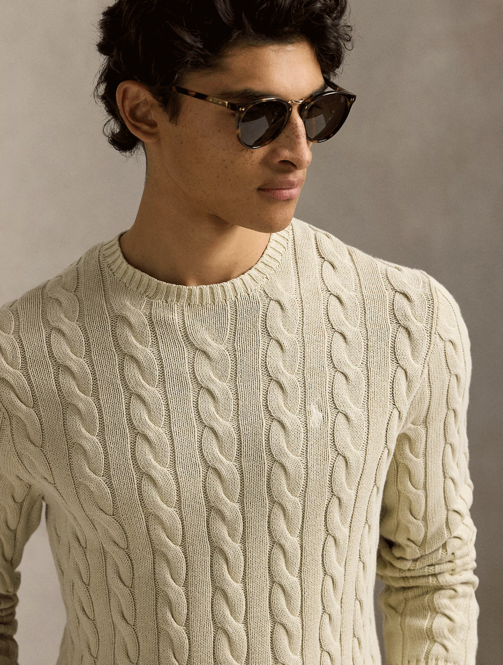 2026 New Arrival Maglione a Trecce Tinto in Capo Naturale